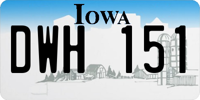 IA license plate DWH151