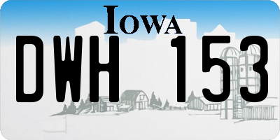 IA license plate DWH153