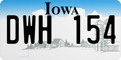 IA license plate DWH154