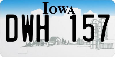 IA license plate DWH157