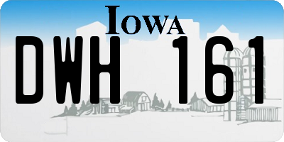 IA license plate DWH161