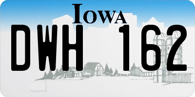 IA license plate DWH162