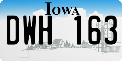 IA license plate DWH163