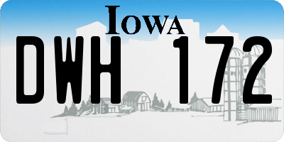 IA license plate DWH172