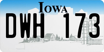 IA license plate DWH173