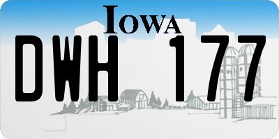 IA license plate DWH177