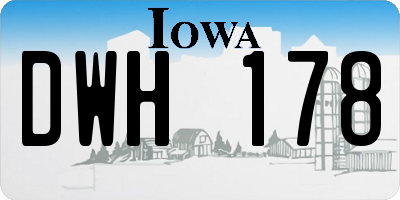 IA license plate DWH178