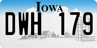 IA license plate DWH179