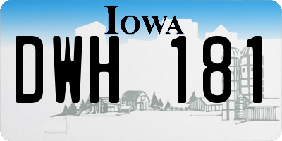 IA license plate DWH181