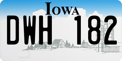 IA license plate DWH182