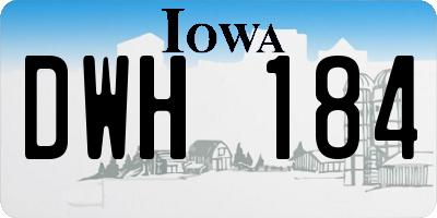 IA license plate DWH184
