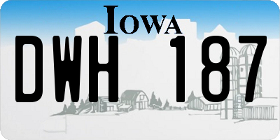 IA license plate DWH187