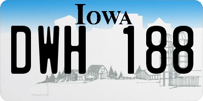 IA license plate DWH188