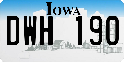 IA license plate DWH190