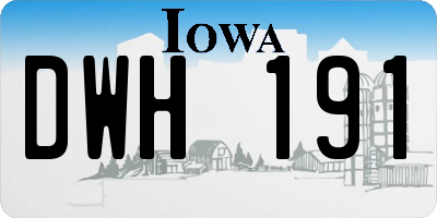 IA license plate DWH191