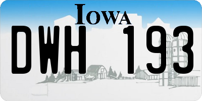 IA license plate DWH193