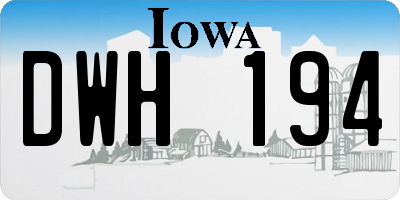 IA license plate DWH194