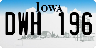 IA license plate DWH196