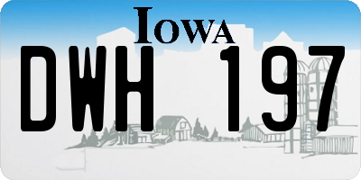 IA license plate DWH197
