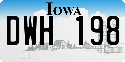 IA license plate DWH198