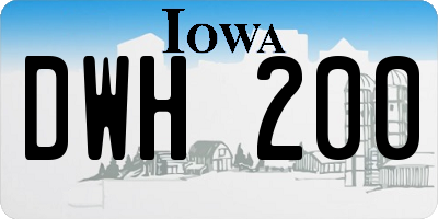 IA license plate DWH200