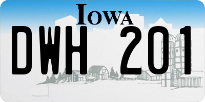 IA license plate DWH201