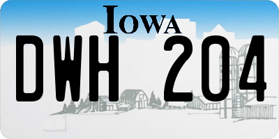 IA license plate DWH204