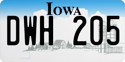 IA license plate DWH205
