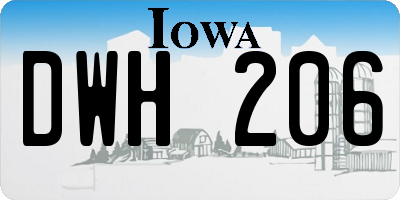 IA license plate DWH206