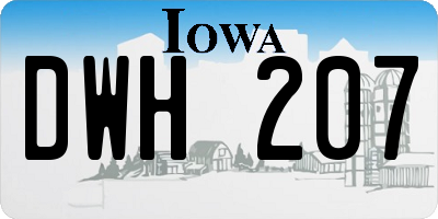 IA license plate DWH207