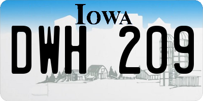 IA license plate DWH209