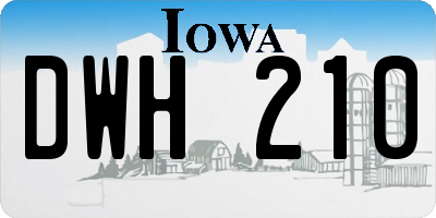 IA license plate DWH210