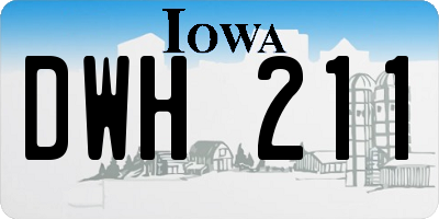 IA license plate DWH211