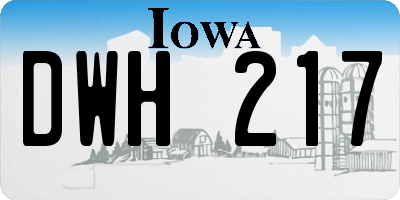 IA license plate DWH217