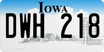 IA license plate DWH218