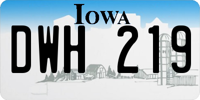 IA license plate DWH219