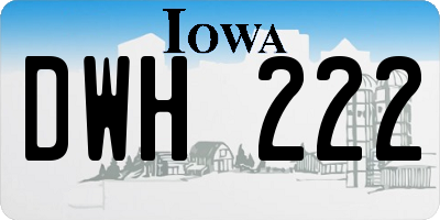 IA license plate DWH222