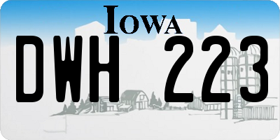 IA license plate DWH223