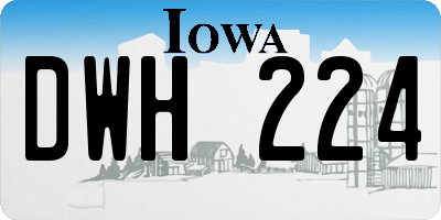 IA license plate DWH224