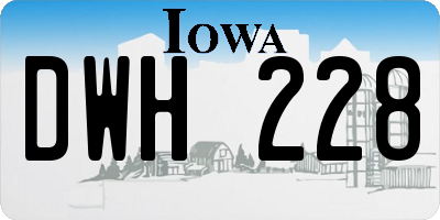 IA license plate DWH228