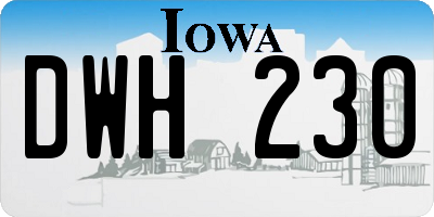 IA license plate DWH230