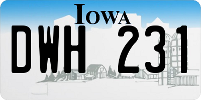 IA license plate DWH231