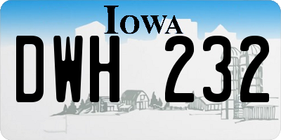 IA license plate DWH232