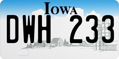 IA license plate DWH233