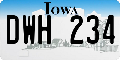 IA license plate DWH234