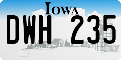 IA license plate DWH235
