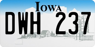 IA license plate DWH237