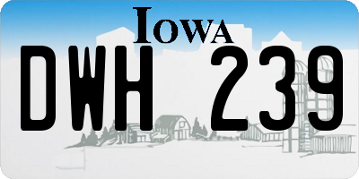 IA license plate DWH239