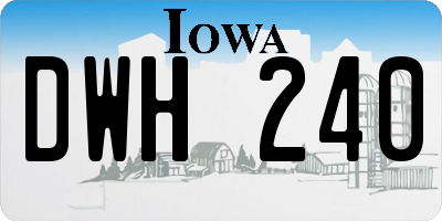 IA license plate DWH240
