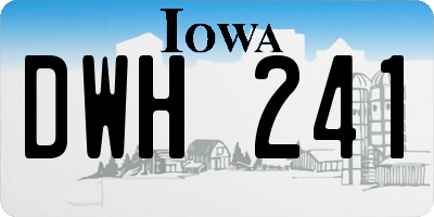 IA license plate DWH241